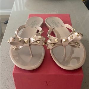 Rockstud PVC Flat Thong Sandals